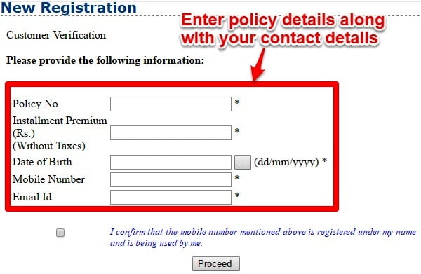 LIC New User Registration forum