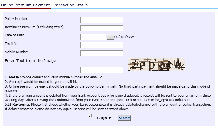 LIC Policy Payment