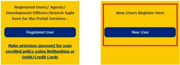 LIC Registration for New User