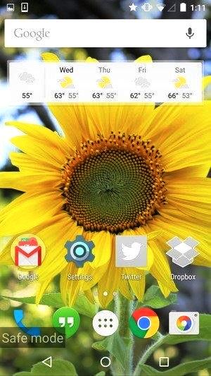 Bildschirm im abgesicherten Modus des Android-Telefons